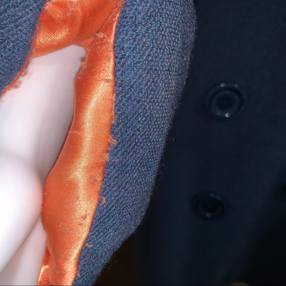 Vintage Blue Big Button/Orange lined An Ren New York Peacoat - Picture 6 of 11